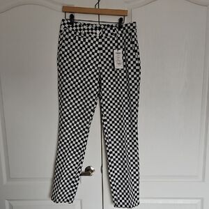 Black and White Checkered Golf Pants